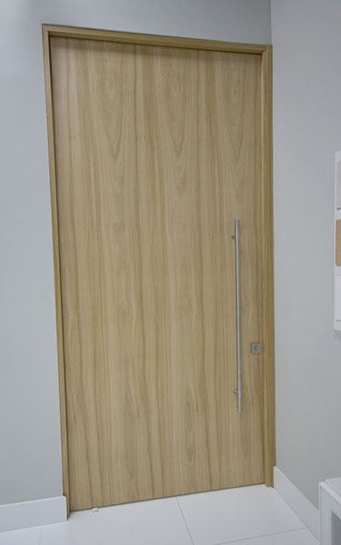 Example of an installed pivot door