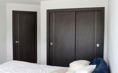 Example of an installed sliding door