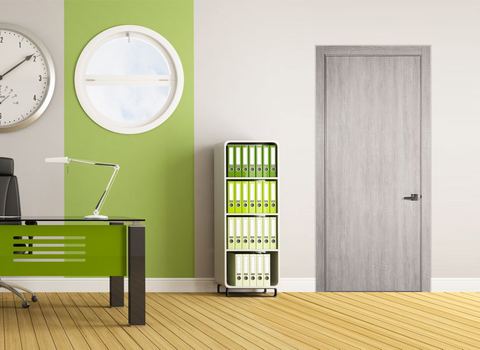 Puerta MD04-FLUSH de la línea Modena instalada en un ambiente