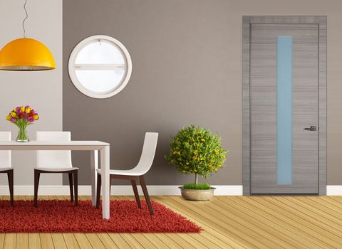 Puerta MD05-G07 de la línea Modena instalada en un ambiente