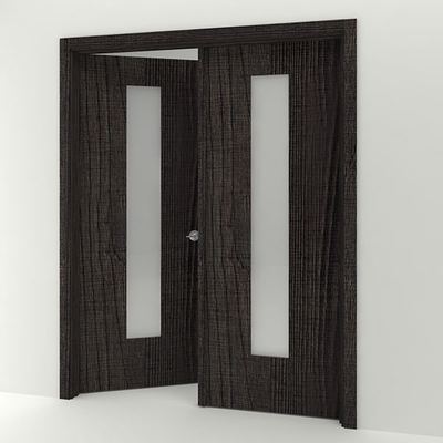 Ejemplo de puerta abatible doble instalada