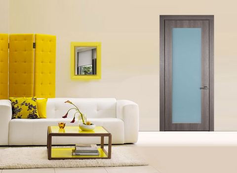 Puerta MD07-G01 de la línea Modena instalada en un ambiente