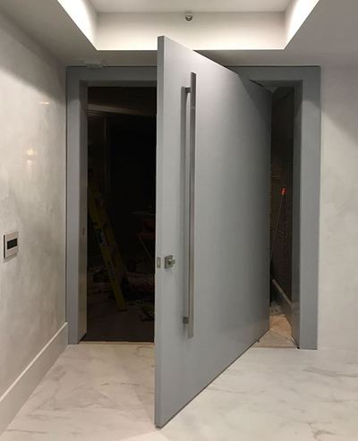 Example of an installed pivot door